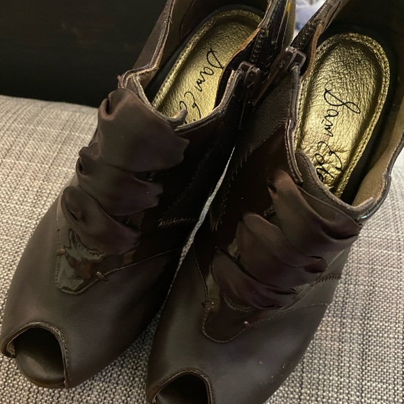 SAM EDELMAN Ankle Bootie Shoes Lace Up Oxford Strap Heel Wedge Peep Toe Platform - Picture 3 of 7